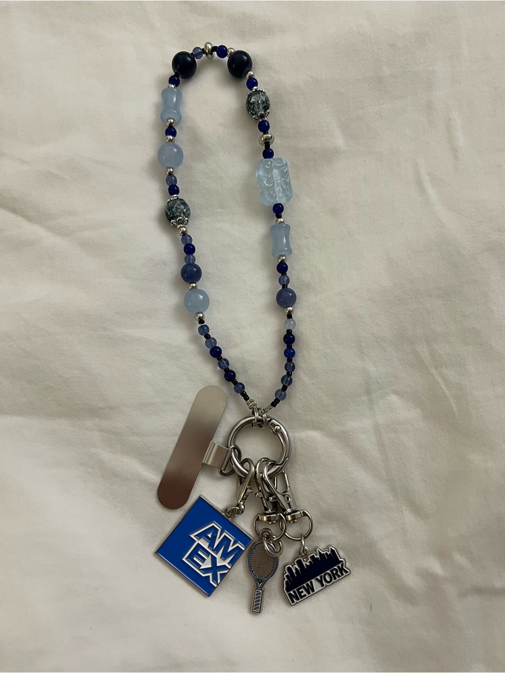 Amex Key Chain with tennis racquet, NY Charms